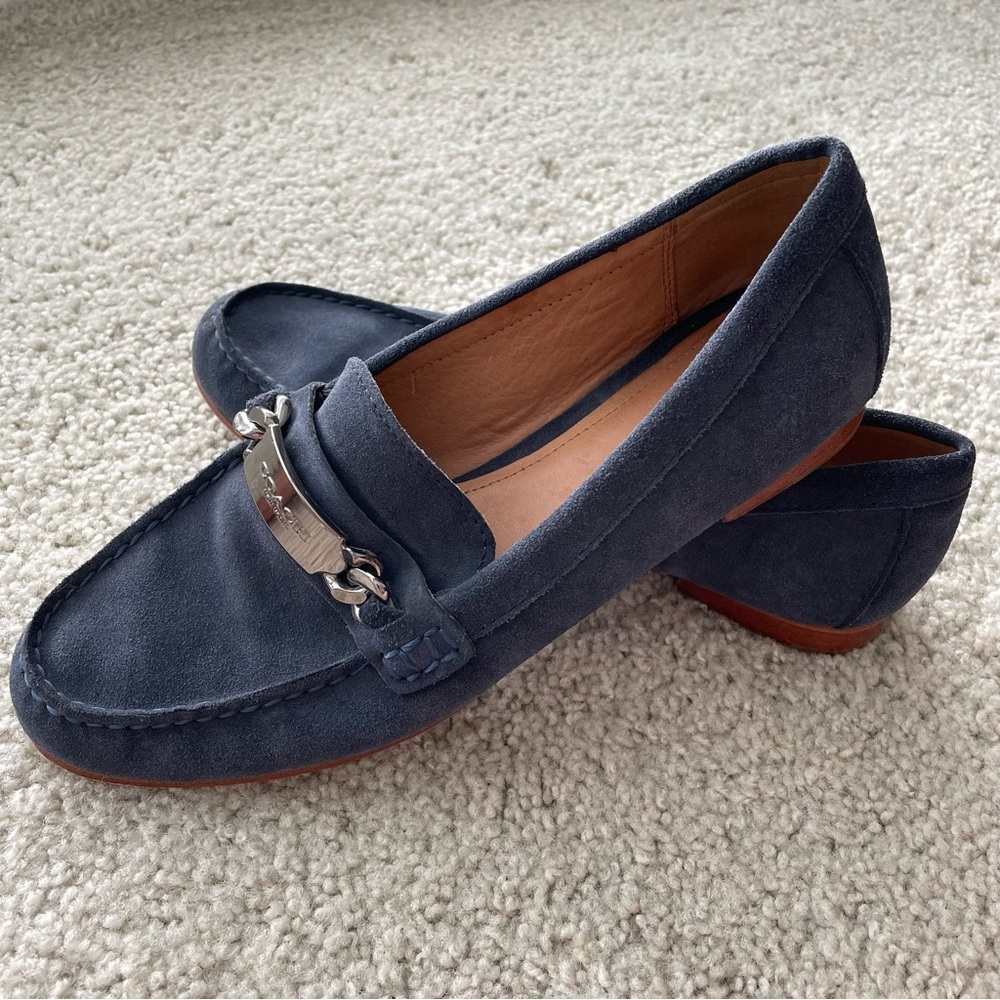 Coach Navy Suede Loafers